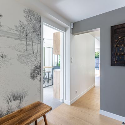 restructuration maison merignac renovation architecture intérieure salon cuisine chambre salle de bain