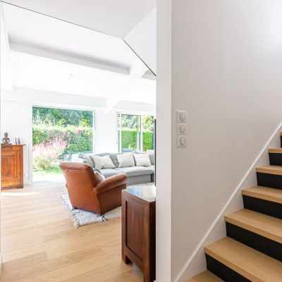 restructuration maison merignac renovation architecture intérieure salon cuisine chambre salle de bain