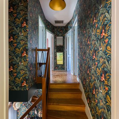 palier etage escalier papier peint