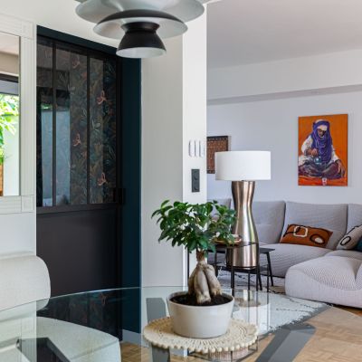 salle à manger porte vitrée suspendue atelier